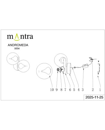 ANDRÓMEDA * APLIQUE 2L - ORO